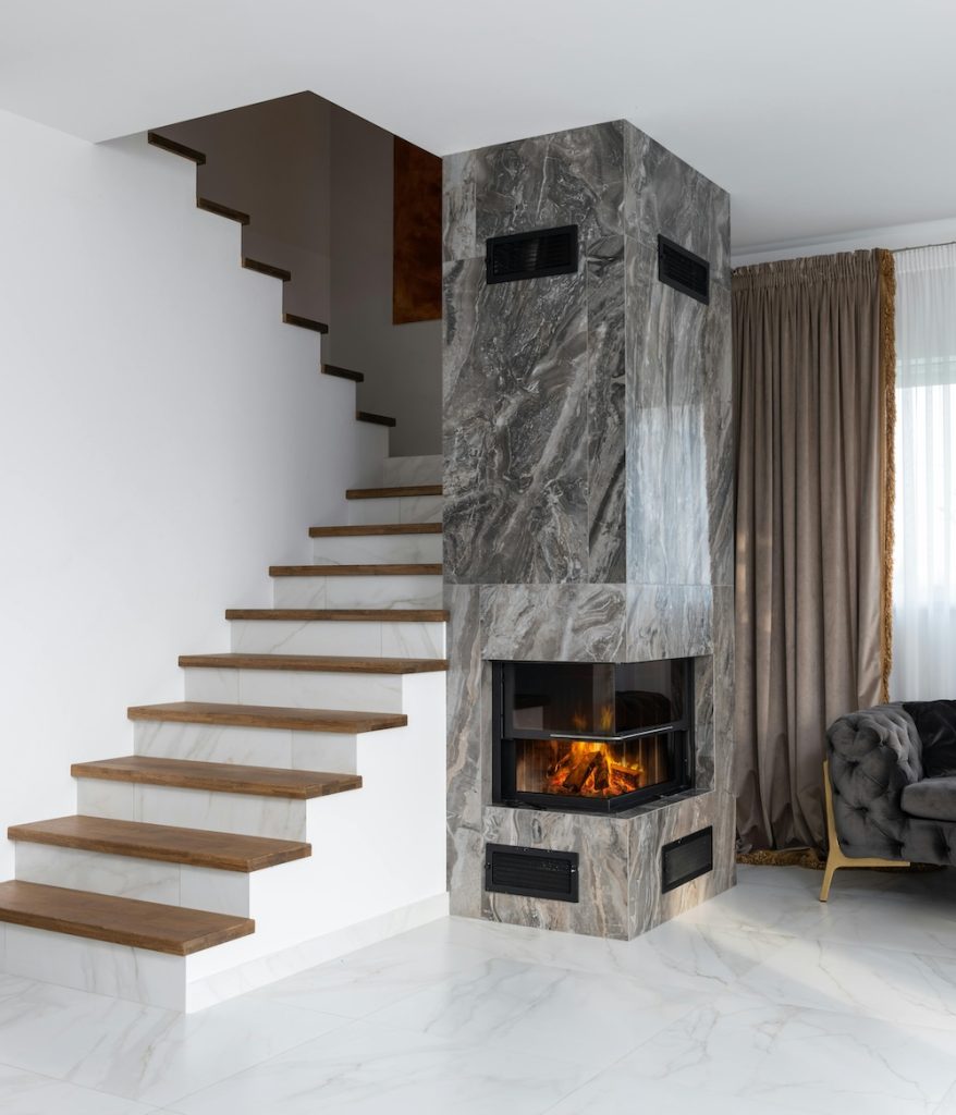 Stone Fireplace and Flooring
